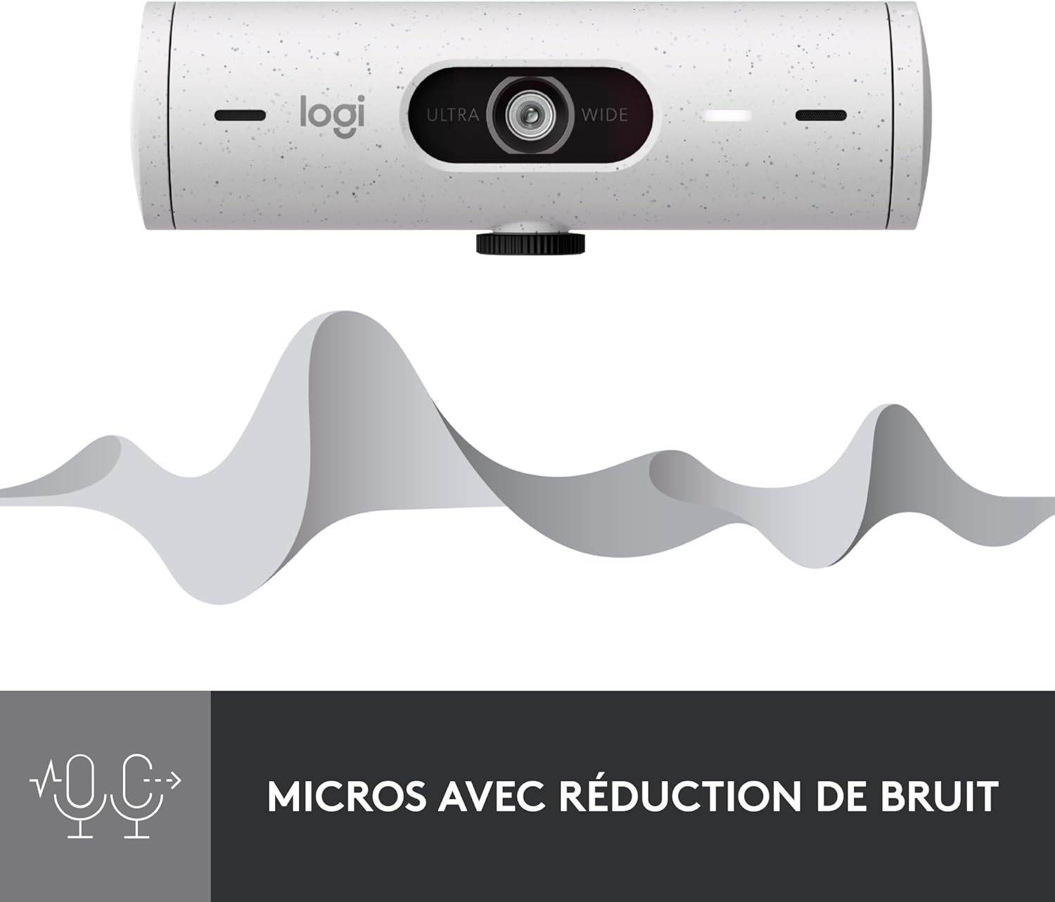 Logitech Brio 500 HD Streaming Webcam with Expo Auto, Show Mode, Dual Noise Cancelling Microphones, Privacy Flap, Compatible with Microsoft Teams, Google Meet, Zoom, USB-C Cable - White