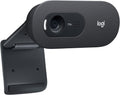 Logitech C505 HD Webcam - 720P HD USB Webcam for Desktop and Laptop with Long Range Microphone, Compatible with PC, Mac or Chromebook - Grey Black