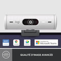 Logitech Brio 500 HD Streaming Webcam with Expo Auto, Show Mode, Dual Noise Cancelling Microphones, Privacy Flap, Compatible with Microsoft Teams, Google Meet, Zoom, USB-C Cable - White