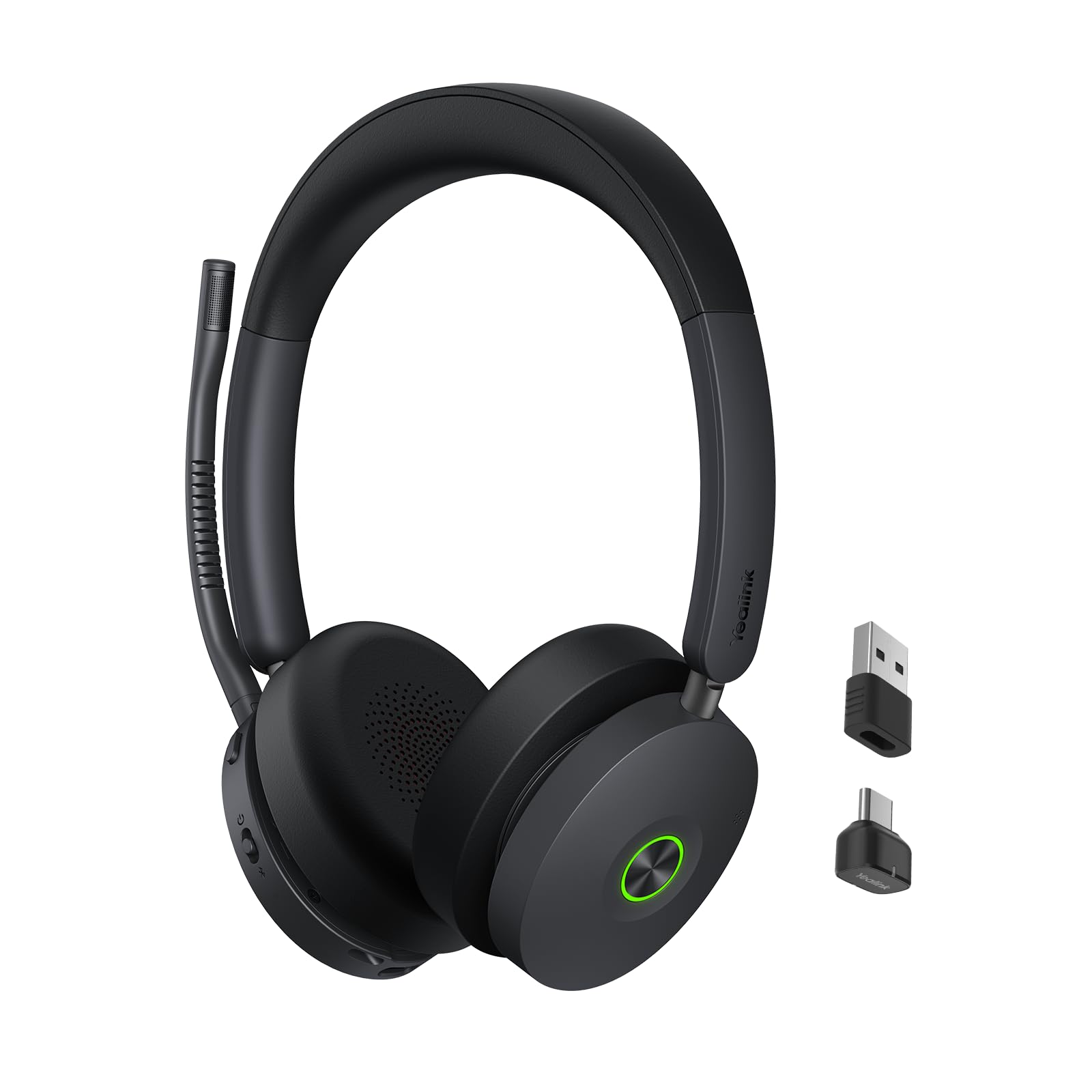 Yealink BH74 with Stand ANC Wireless Bluetooth Headset with Microphone, 6 AI Mic Noise Cancelling, On Ear Work Headsets for PC, 32H Talking Battery Life, Microsoft Teams Premium Open Office Certified