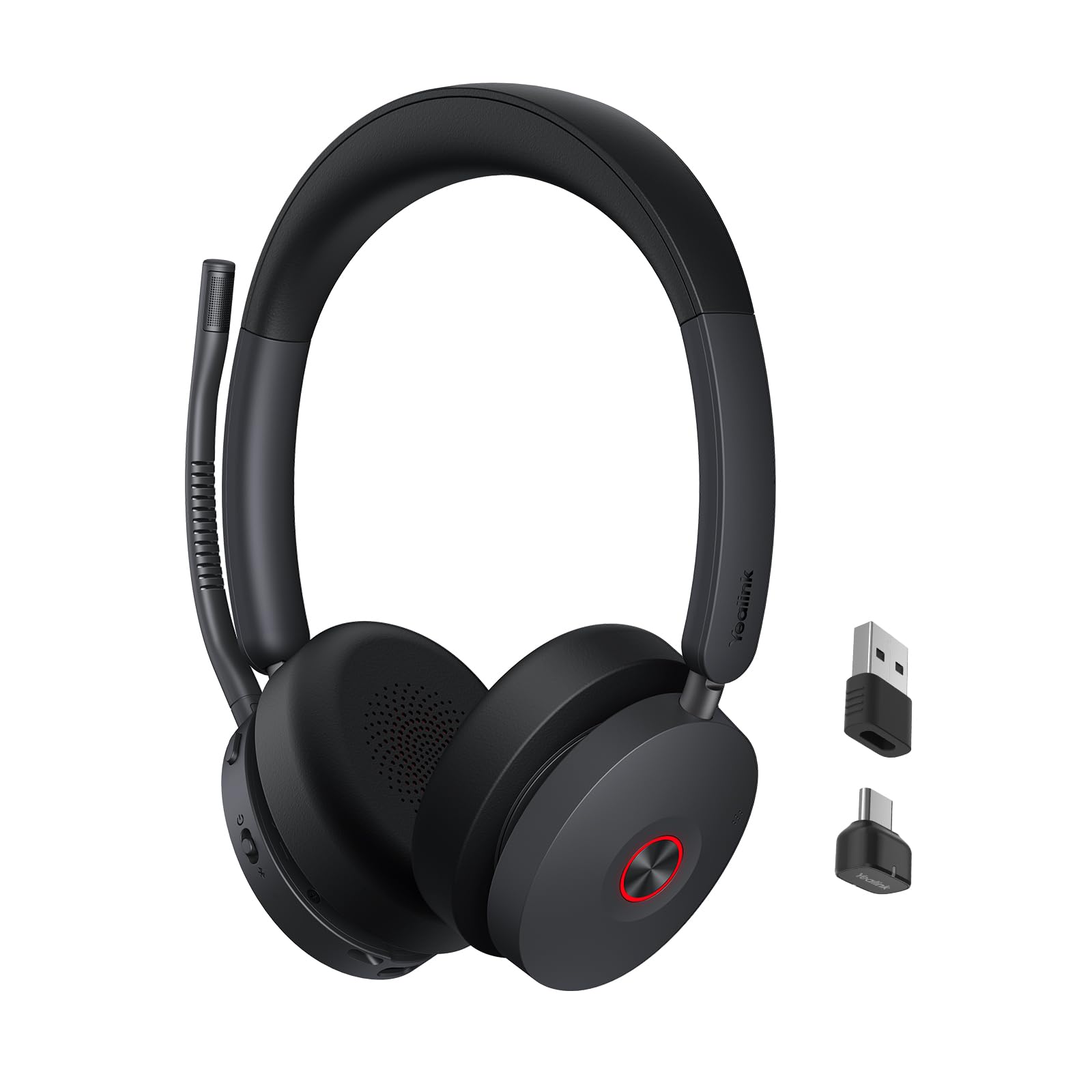 Yealink BH74 with Stand ANC Wireless Bluetooth Headset with Microphone, 6 AI Mic Noise Cancelling, On Ear Work Headsets for PC, 32H Talking Battery Life, Microsoft Teams Premium Open Office Certified