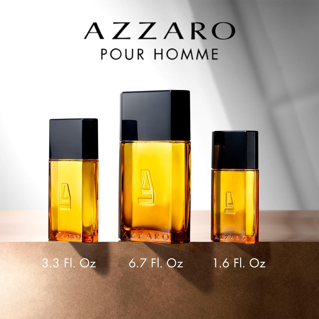 AZZARO Pour Homme - Eau De Toilette Homme - Fougère Aromatique Boisée - Patchouli, Vétiver & Santal - Tenue Longue Durée - Spray Vaporisateur