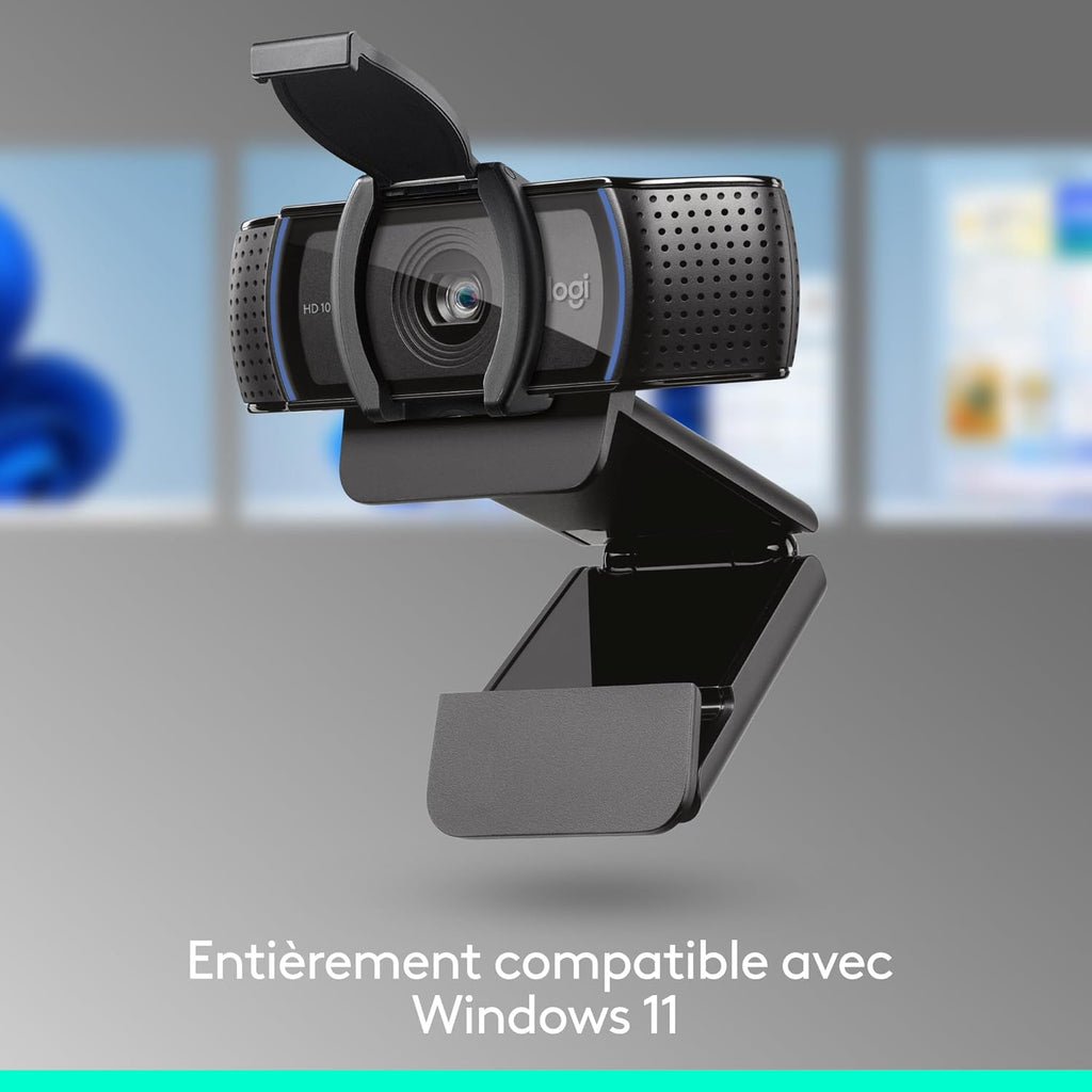 Logitech C920s HD Pro Webcam Streaming, Full HD 1080p/30fps, Video Calls, Clear Audio, Auto Light Correction, Protection Shutter, Skype, Zoom, Camera PC/Mac/Laptop/Tablet/XBox