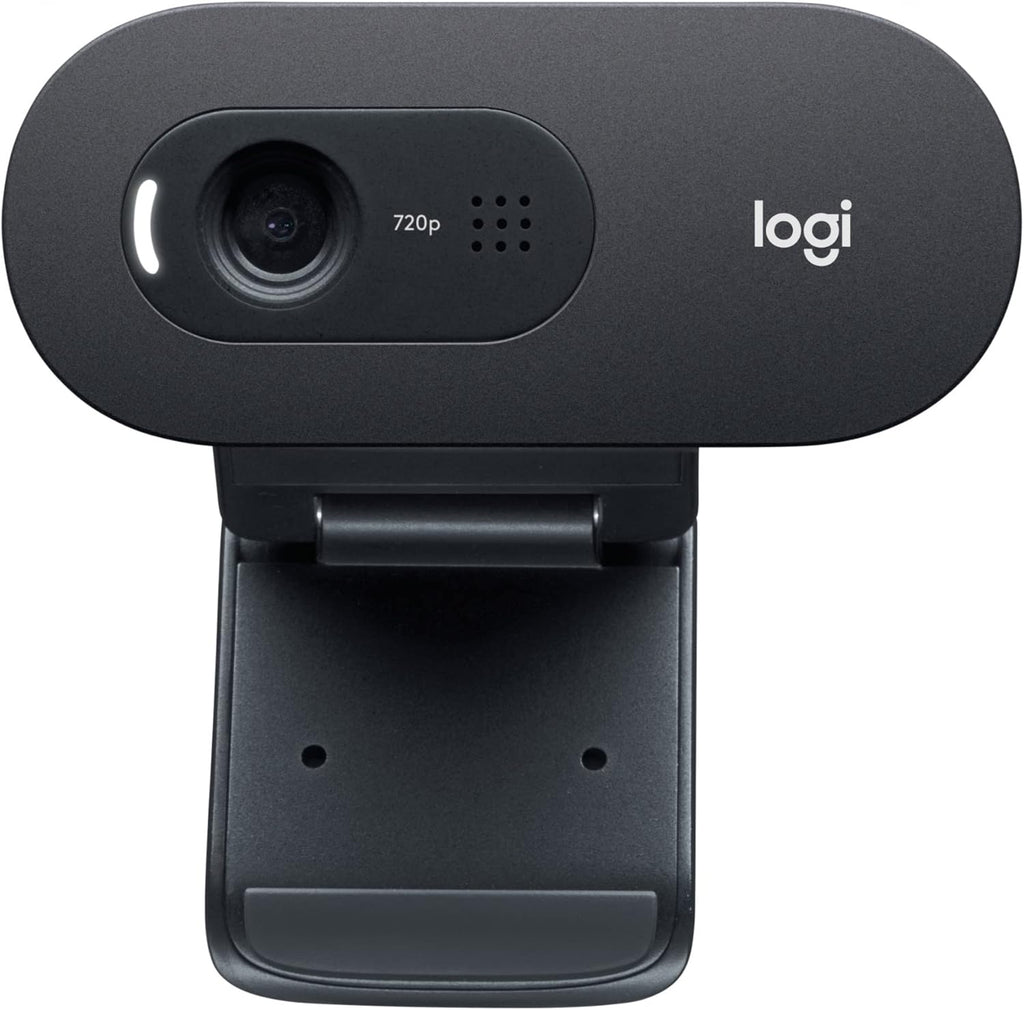 Logitech C505 HD Webcam - 720P HD USB Webcam for Desktop and Laptop with Long Range Microphone, Compatible with PC, Mac or Chromebook - Grey Black