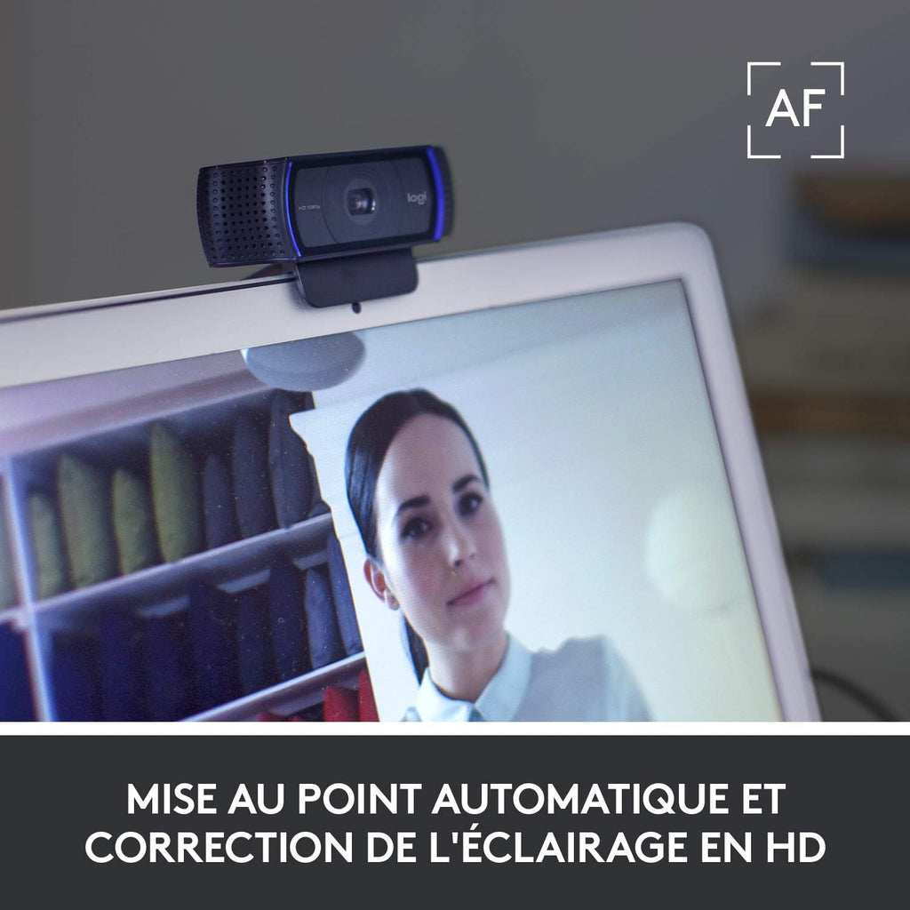 Logitech C920s HD Pro Webcam Streaming, Full HD 1080p/30fps, Video Calls, Clear Audio, Auto Light Correction, Protection Shutter, Skype, Zoom, Camera PC/Mac/Laptop/Tablet/XBox