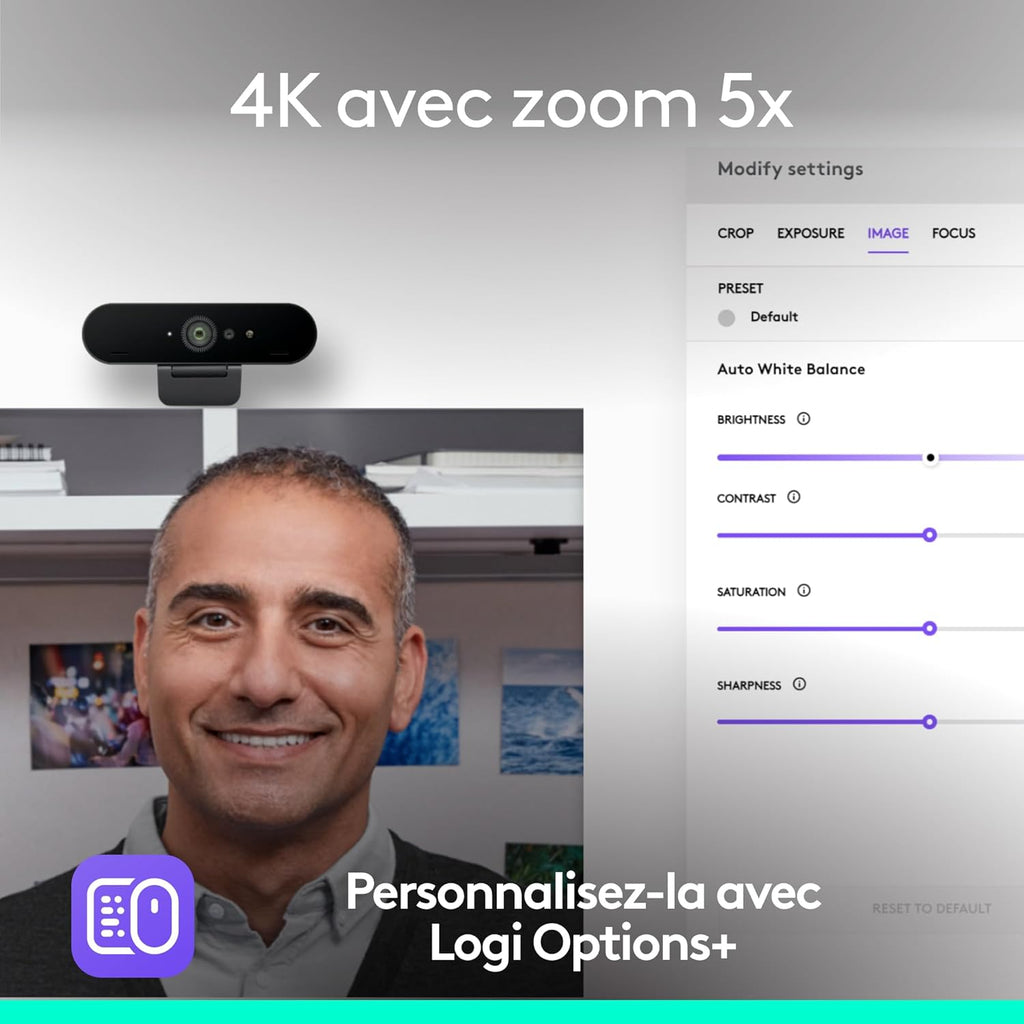 Logitech Brio 4K Webcam for Professionals, Biometric Connection with Windows, Automatic Light Correction, Active Noise Reduction, Microsoft Teams, Zoom, Google Meet, PC/Mac – Graphite