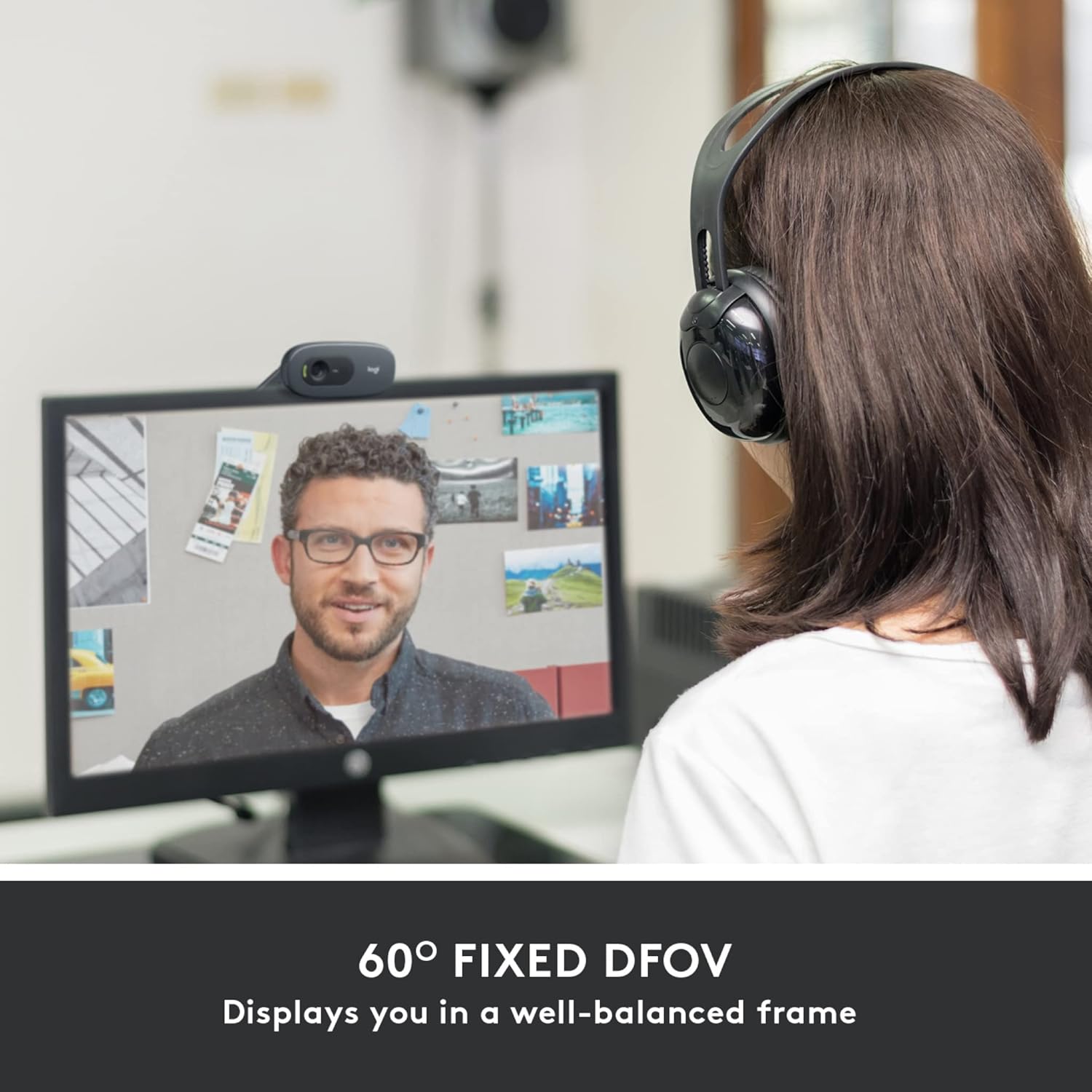 Logitech C505 HD Webcam - 720P HD USB Webcam for Desktop and Laptop with Long Range Microphone, Compatible with PC, Mac or Chromebook - Grey Black