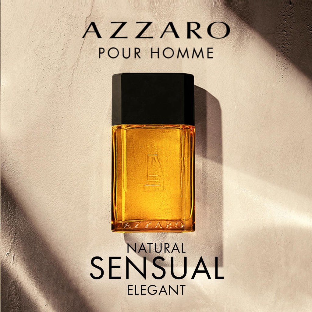 AZZARO Pour Homme - Eau De Toilette Homme - Fougère Aromatique Boisée - Patchouli, Vétiver & Santal - Tenue Longue Durée - Spray Vaporisateur