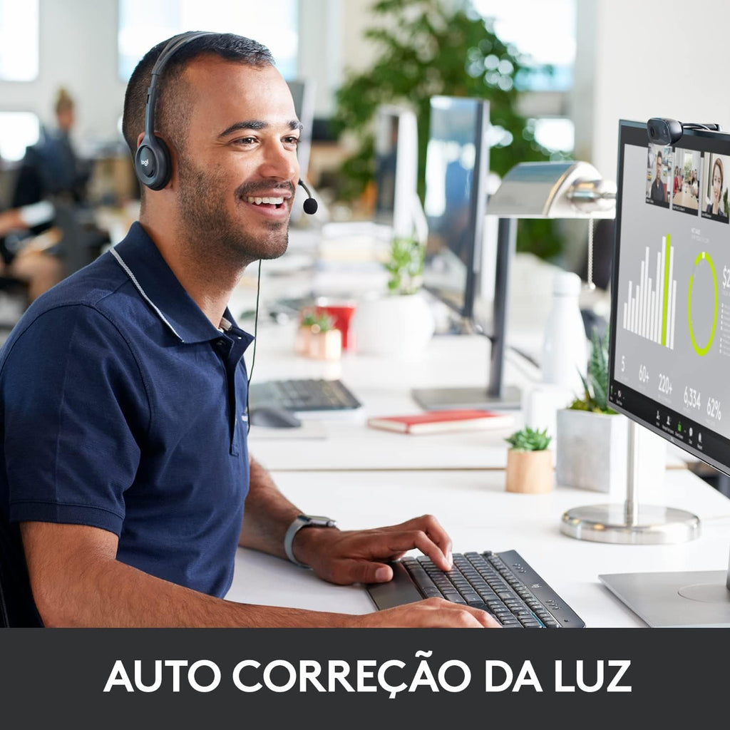 Logitech HD Webcam C270 HD Webcam with Built-In Microphone USB Skype MSN Facebook Black (Central Europe Version)