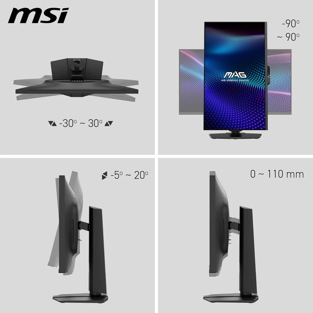 MSI MAG 274QPF X30MV écran Gaming 27 Pouces WQHD - Dalle Rapid VA Mini-LED 2560 x 1440, 300 Hz / 0,5 ms, DisplayHDR 1000, HDMI 2.1, DP 1.4a, Inclinaison/Hauteur réglables, Noir