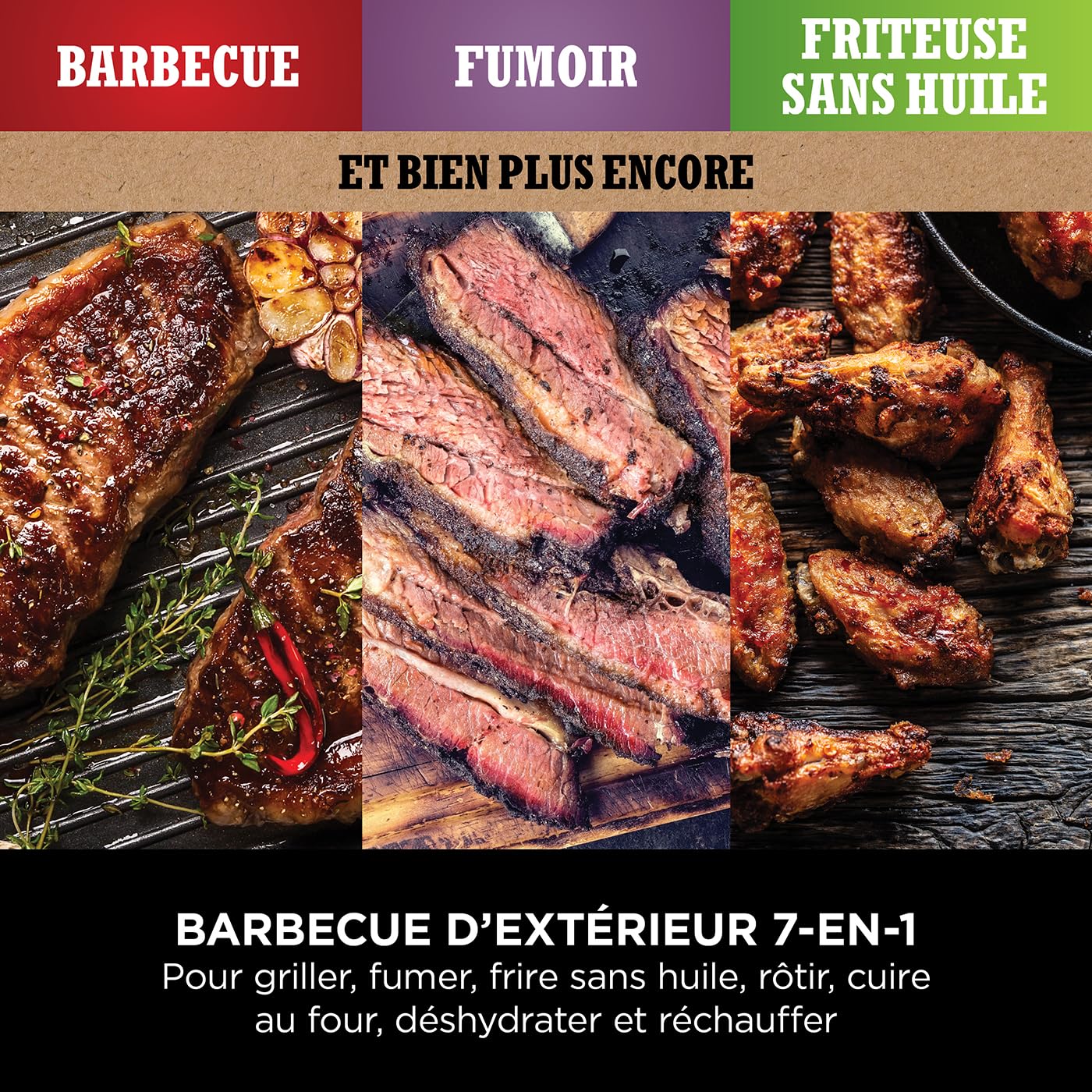 Ninja Woodfire Pro Connect XL BBQ Électrique Grill & Fumoir, Contrôle via App, Sonde Numérique, Grill Extérieur 7-en-1 & Friteuse sans huile, Pellets de Bois, Résistant aux Intempéries, Noir OG901EU
