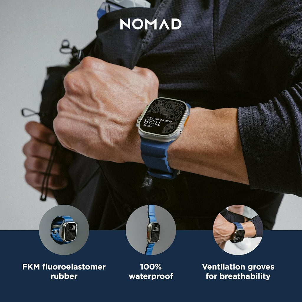NOMAD Bracelet de sport pour Apple Watch, Rocky Point, avec ferrures en titane