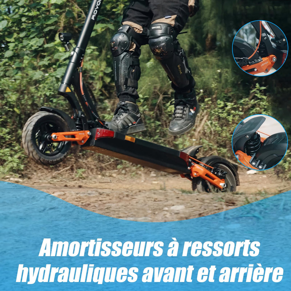 T10 Trottinette Electrique Adulte Moteur 2*(1000W) Batterie 60V 18Ah Trotinette Electrique Autonomie 70-85 KM, Amortisseur Hydraulique,Frein Hydraulique(Démarrage antivol NFC